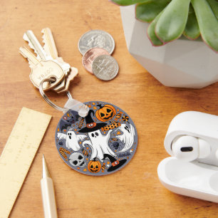 Ghosts Spooky en griezelige Schattigee Monsters Sleutelhanger