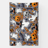 Ghosts Spooky en griezelige Schattigee Monsters Spandoek (Verticaal)