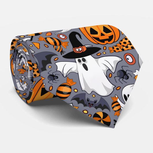 Ghosts Spooky en griezelige Schattigee Monsters Stropdas (Opgerold)