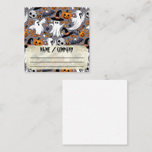 Ghosts Spooky en griezelige Schattigee Monsters Vierkante Visitekaartje (Voorkant / Achterkant)