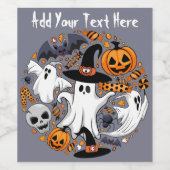Ghosts Spooky en griezelige Schattigee Monsters Wijn Etiket (Enkel label)