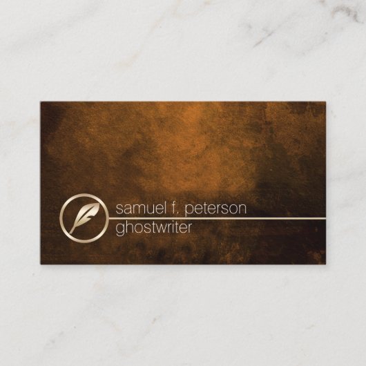 Ghostwriter Gold Pen Nib Icon Publishing Visitekaartje (Voorkant)