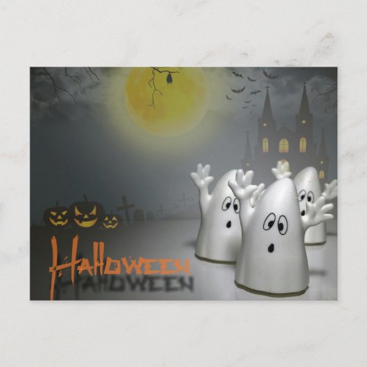 Ghosty Halloween Briefkaart (Voorkant)