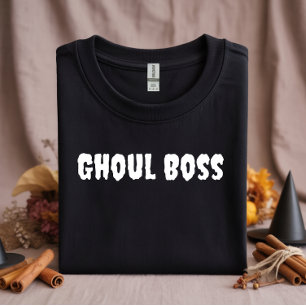Ghoul Boss witte typografie T-shirt