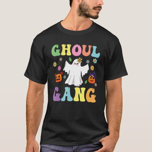 Ghoul Gang Groovy Hey Boo Pumpkin Boo Crew Hallowe T-shirt (Voorkant)