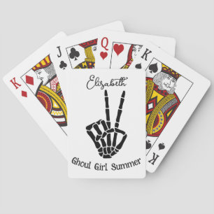 Ghoul Girl Summer Skeleton Vredesteken gepersonali Pokerkaarten
