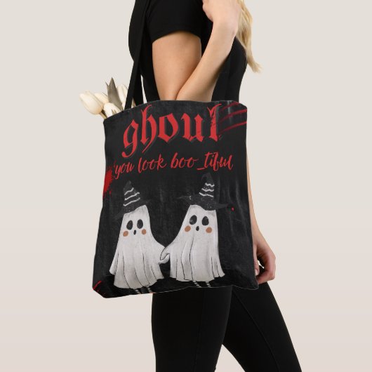 Ghoul You Look Boo-tiful Funny Halloween Tote Bag (Dichtbij)