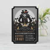 Ghoulish Fun Halloween Party Invitation Kaart (Staand voorkant)