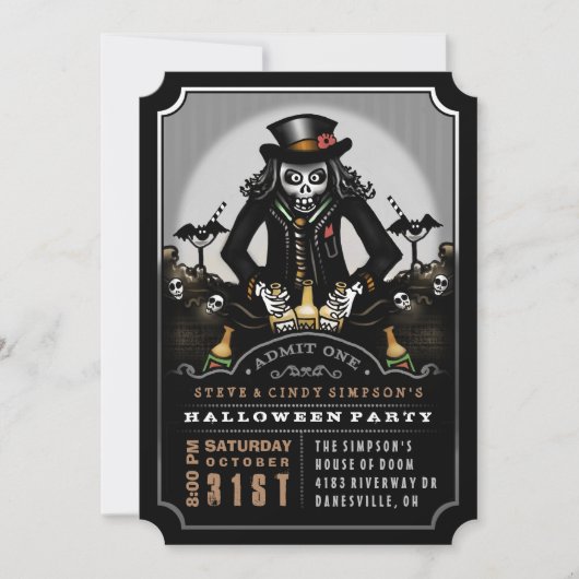 Ghoulish Fun Halloween Party Invitation Kaart (Voorkant)