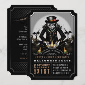 Ghoulish Fun Halloween Party Invitation Kaart (Voorkant / Achterkant)