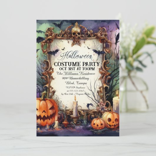 Ghoulish Gala : Invitation d'Halloween personnalis (Debout devant)