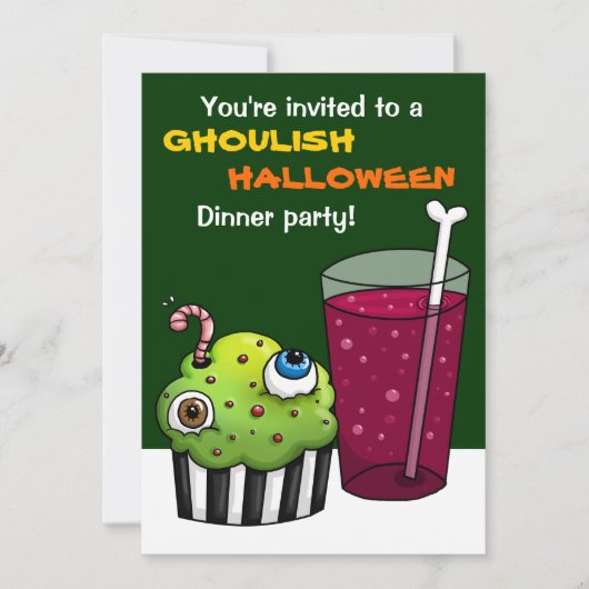 Ghoulish Halloween Dinner party Kaart (Voorkant)