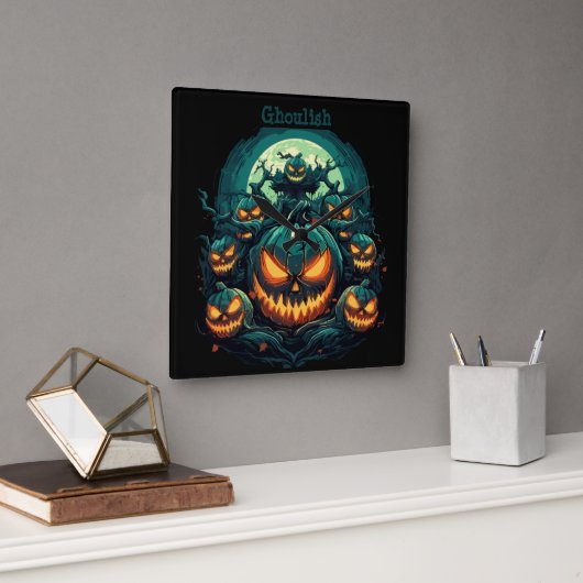 Ghoulish schittering vierkante klok (Kantoor)
