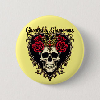Ghoulishly Glamorous, Halloween Elegance Design Ronde Button 5,7 Cm