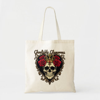 Ghoulishly Glamorous, Halloween Elegance Design Tote Bag