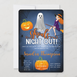 Ghouls avond uit halloween bachelorette kaart