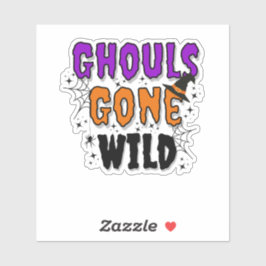 Ghouls Gone Wild Modern Halloween Vinyl Sticker