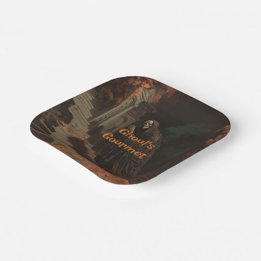 Ghoul's Gourmet Halloween Phantom In Crypt Papieren Bordje (Gebogen)