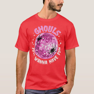 Ghouls Just Wanna Have Fun Spiders Night Out Boys  T-shirt