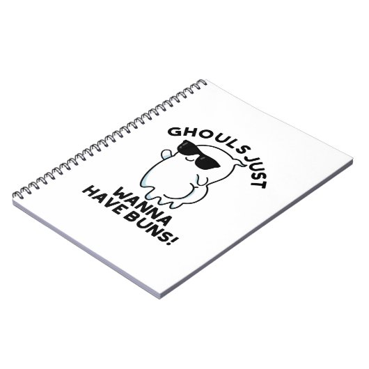 Ghouls wil gewoon Buns Funny Ghost Pun hebben Notitieboek (Linkerzijde)