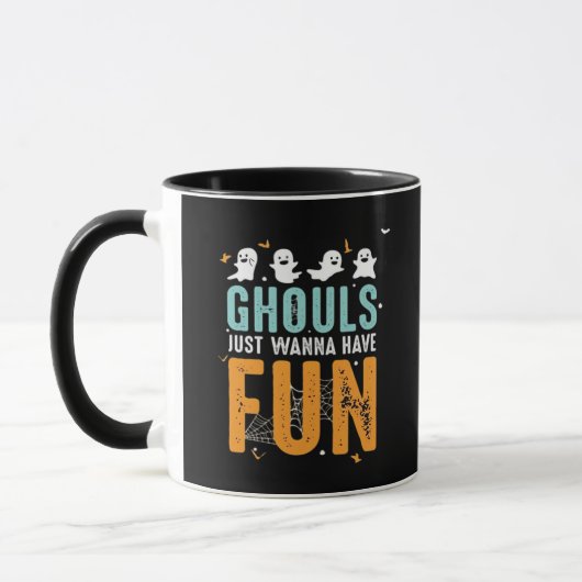Ghouls wil gewoon een grappige halloween kostuum h mok (Links)
