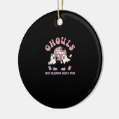 Ghouls wil gewoon een vun Retro Halloween party C Keramisch Ornament (Links)