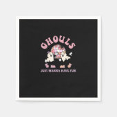 Ghouls wil gewoon een vun Retro Halloween party C Servet (Voorkant)