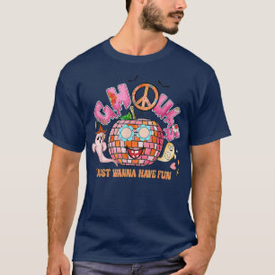 Ghouls wil gewoon Fun Groovy Peace Pumpkin hebben T-shirt