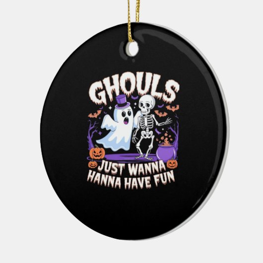 Ghouls wil gewoon plezier hebben Basic & Quote Keramisch Ornament (Links)