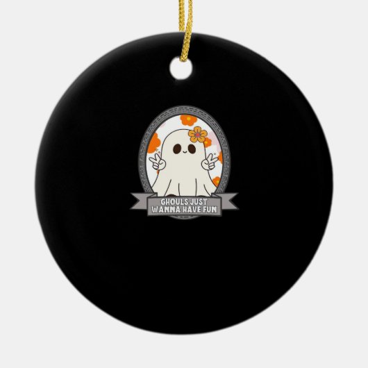 Ghouls wil gewoon plezier luiaard Halloween Keramisch Ornament (Voorkant)
