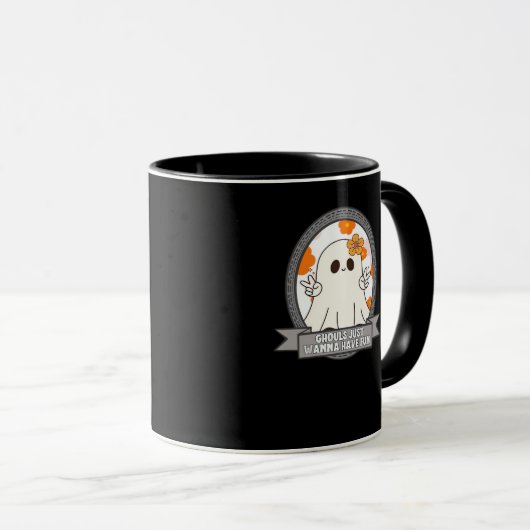 Ghouls wil gewoon plezier luiaard Halloween Mok (Voorkant rechts)