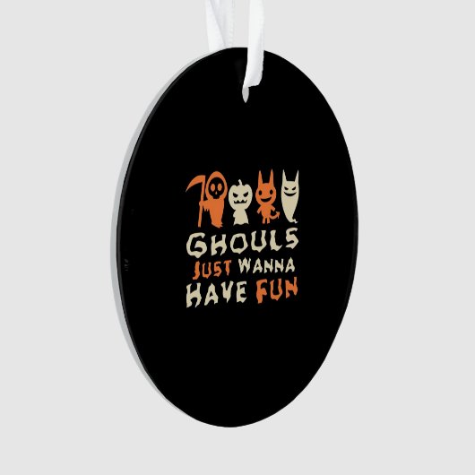 Ghouls wil gewoon plezier luiaard Halloween Ornament (voorkant)