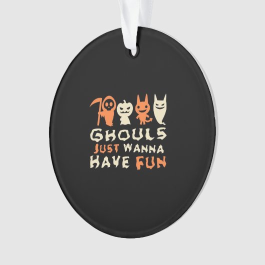 Ghouls wil gewoon plezier luiaard Halloween Ornament (voorkant)