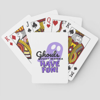 Ghouls wil gewoon plezier luiaard Halloween Pokerkaarten