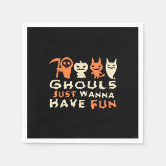 Ghouls wil gewoon plezier luiaard Halloween Servet