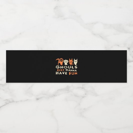 Ghouls wil gewoon plezier luiaard Halloween Waterfles Etiket (Enkel label)