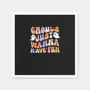 Ghouls wil gewoon plezier spooky seizoen Groovy Ha Servet