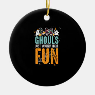 Ghouls willen gewoon leuke grappige Halloween heks Keramisch Ornament