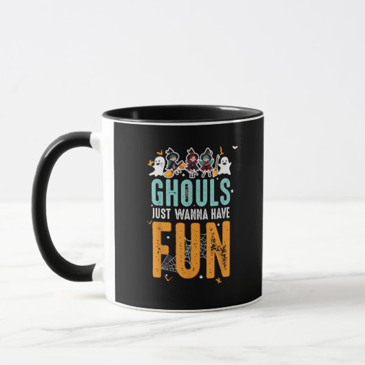 Ghouls willen gewoon leuke grappige Halloween heks Mok (Links)