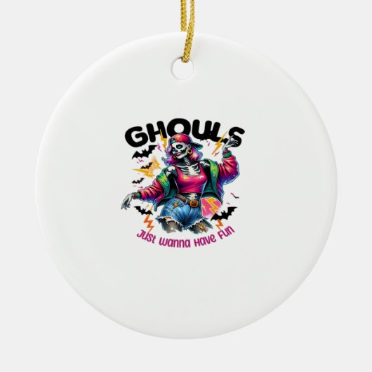 Ghouls willen gewoon leuke Halloween-vibes hebben Keramisch Ornament (Voorkant)
