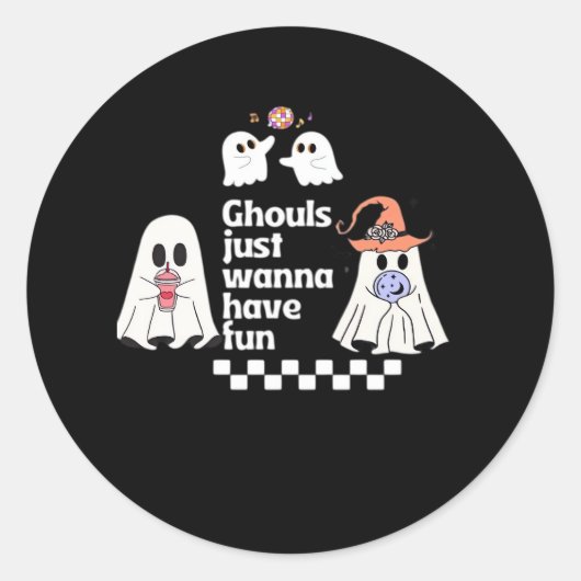 Ghouls willen gewoon leuke herfstvibes hebben ronde sticker (Voorkant)