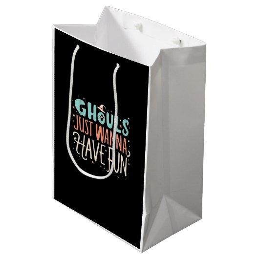 Ghouls willen gewoon leuke luiaard vibes hebben medium cadeauzakje (Voorkant Gekanteld)