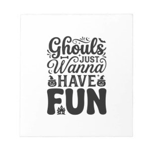 Ghouls willen gewoon lol hebben Vintage Halloween  Notitieblok