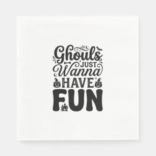 Ghouls willen gewoon lol hebben Vintage Halloween Servet