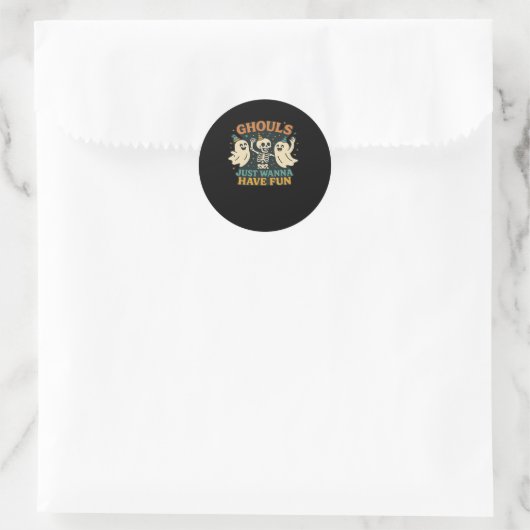 Ghouls willen gewoon plezier hebben Basic & Funny  Ronde Sticker (Tas)