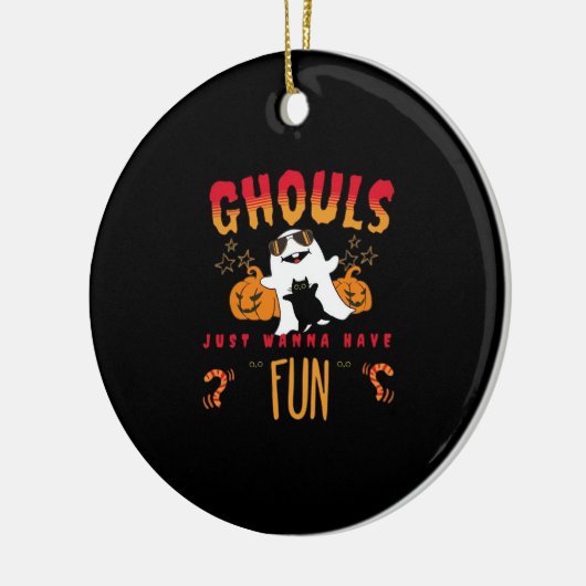 Ghouls willen gewoon plezier hebben grappige Hallo Keramisch Ornament (Links)