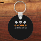 Ghouls willen gewoon plezier hebben in de herfst e sleutelhanger (Voorkant)