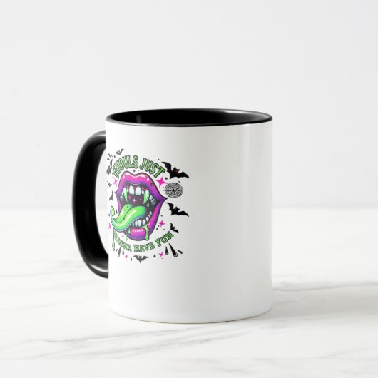 Ghouls willen gewoon plezier hebben in de sloth-vi mok (Voorkant links)