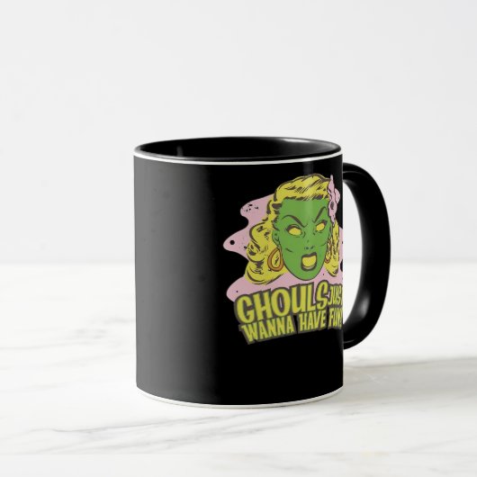 Ghouls willen gewoon plezier hebben luie luiaard mok (Voorkant rechts)