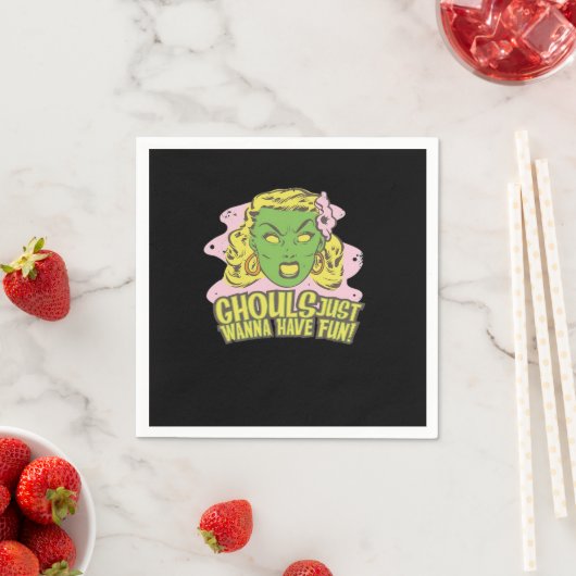 Ghouls willen gewoon plezier hebben luie luiaard servet (Insitu)